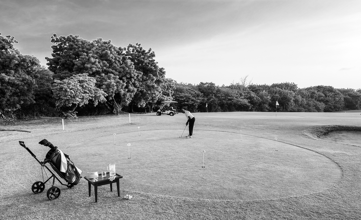 Ordered putting green at first light.